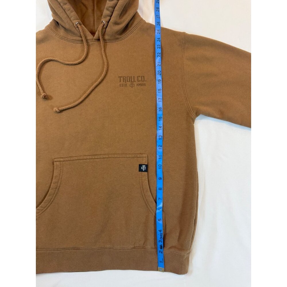 Troll Co Hoodie Brown Pay Me for My Experience Graphic Pullover Men's S Caramel - Picture 9 of 11